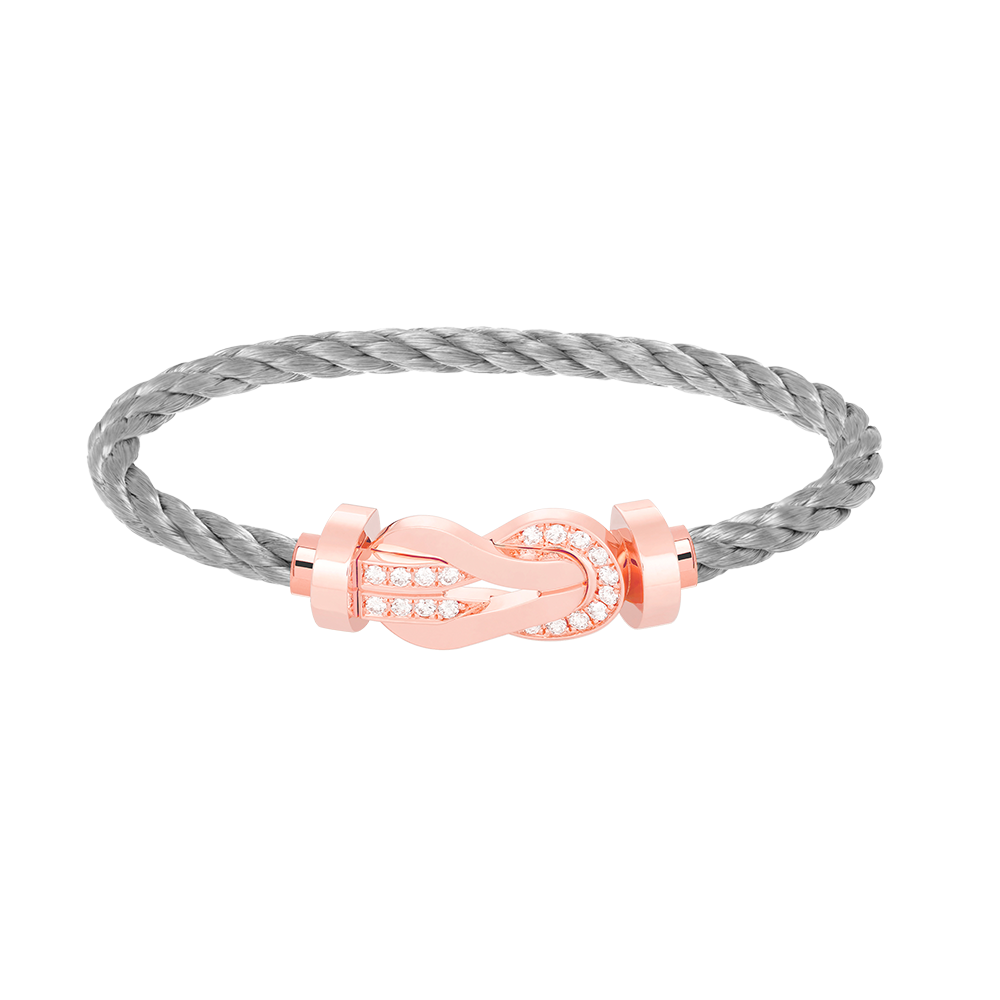 Lumi's Chance Armband mit großer 8-stelliger Schnalle und Halbdiamanten, Roségold