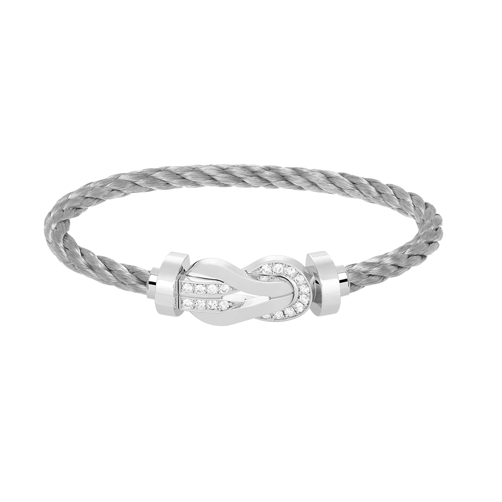 Lumi's Chance Armband mit großer 8-stelliger Schnalle und Halbdiamant, Silber