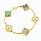 [Lumi jewelry] CLOVER 5 MOTIF GRAY MOP BRACELET COLLECTION