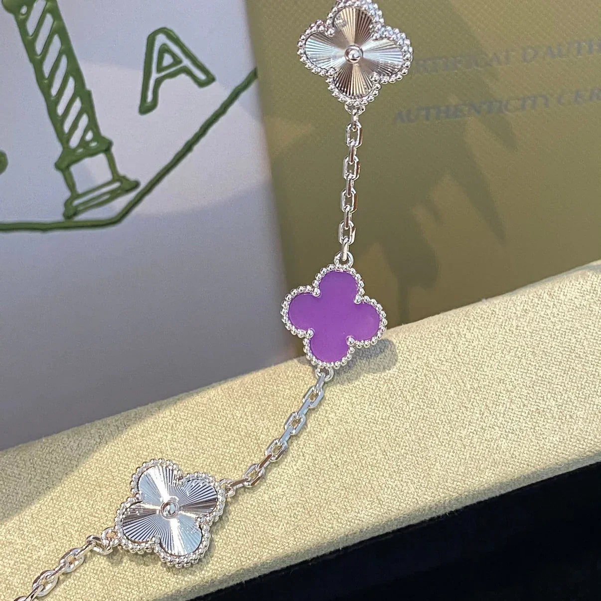 [Lumi]New  CLOVER 5 MOTIF VIOLET BRACELET COLLECTION