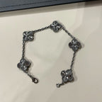[Lumi]New CLOVER 5 MOTIF BLACK BRACELET