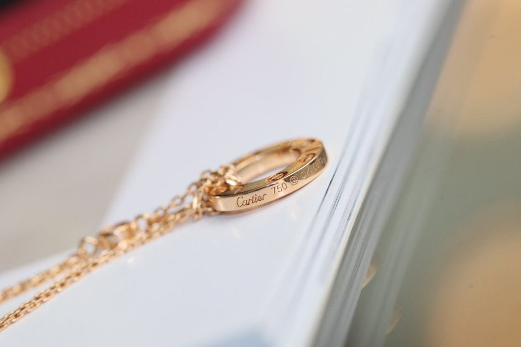 Lumi® LOVE Halskette, verstellbar, Roségold, 2 Diamanten 