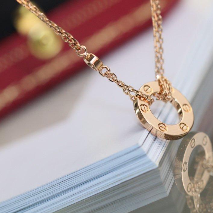 Lumi® LOVE Halskette, verstellbar, Roségold, 2 Diamanten 