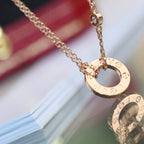Lumi® LOVE Halskette, verstellbar, Roségold, 2 Diamanten 