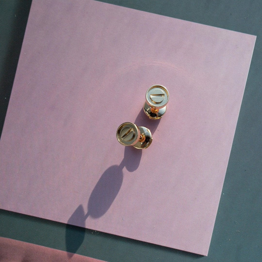 ¡®Lumi¡¯LOVE EARRINGS PINK GOLD 10MM