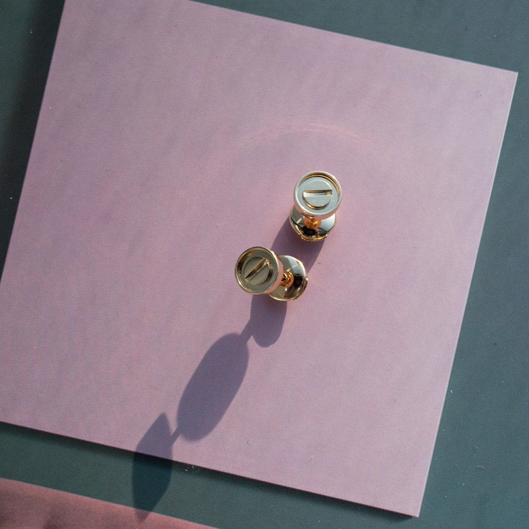 ¡®Lumi¡¯LOVE EARRINGS PINK GOLD 10MM