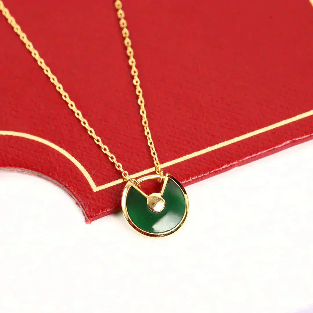 ¡®Lumi¡¯AMULETTE GOLD MALACHITE NECKLACE