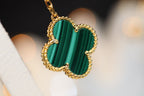 ¡®Lumi¡¯CLOVER EARRINGS GOLD MALACHITE DIAMOND 3 MOTIF
