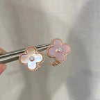 ¡®Lumi¡¯CLOVER MEDIUM 1 MOTIFS  PINK MOP DIAMOND EARRINGS