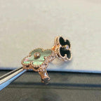 ¡®Lumi¡¯CLOVER MEDIUM 1 MOTIFS GRAY MOP  DIAMOND EARRINGS