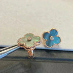 ¡®Lumi¡¯CLOVER MEDIUM 1 MOTIFS GRAY MOP  DIAMOND EARRINGS