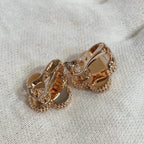 ¡®Lumi¡¯CLOVER MEDIUM 1 MOTIFS CARNELIAN  DIAMOND earrings