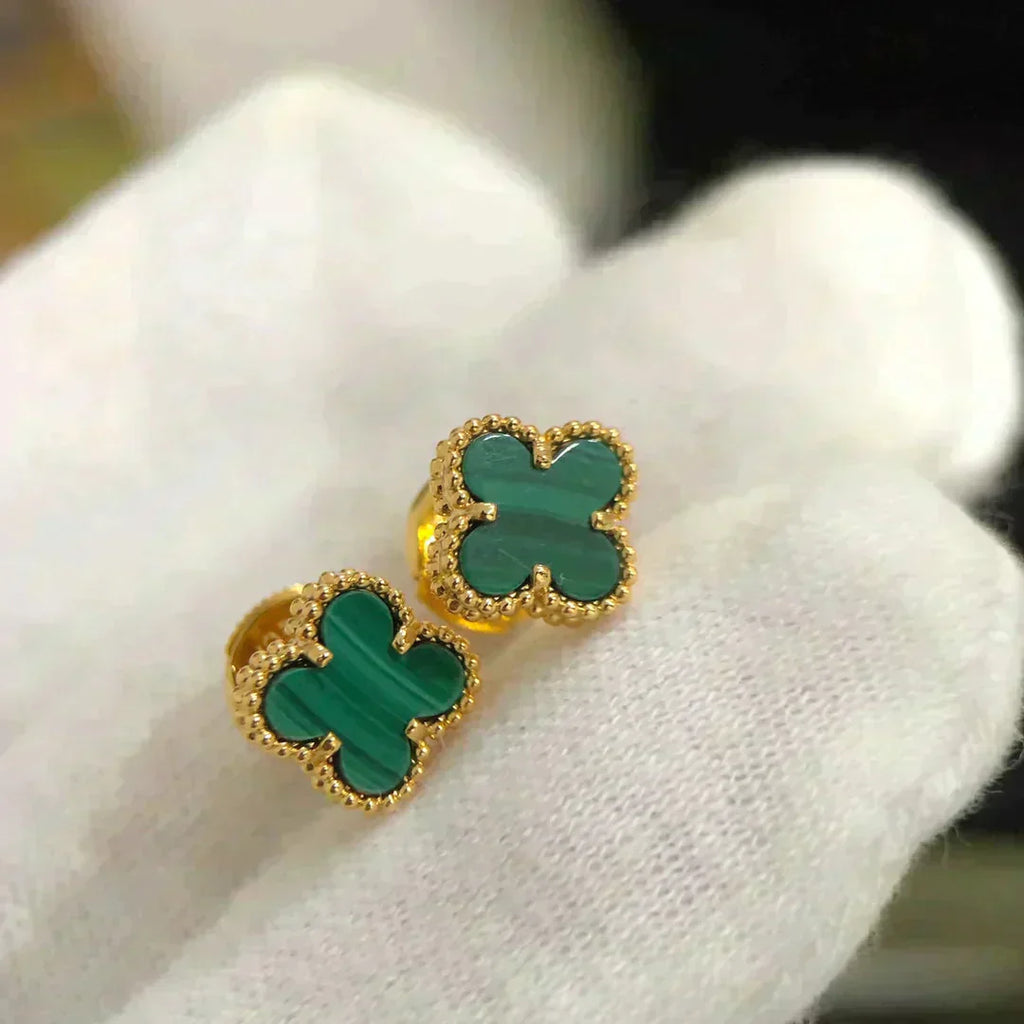 ¡®Lumi¡¯CLOVER MINI 9.5MM MALACHITE  EARRINGS