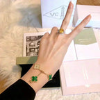 [Lumi jewelry] CLOVER 5 MOTIF MALACHITE BRACELET COLLECTION