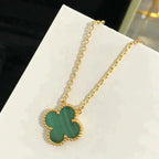 ¡®Lumi¡¯CLOVER 15MM MALACHITE SINGLE FLOWER  NECKLACE