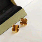 ¡®Lumi¡¯CLOVER MEDIUM 1 MOTIFS TIGER EYE EARRINGS
