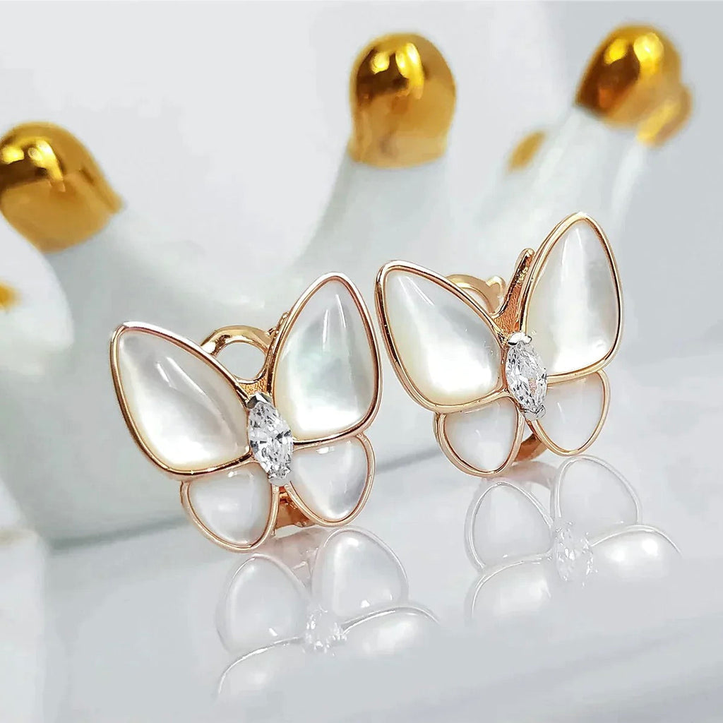 ¡®Lumi¡¯BUTTERFLY MOP DIAMOND EARRINGS