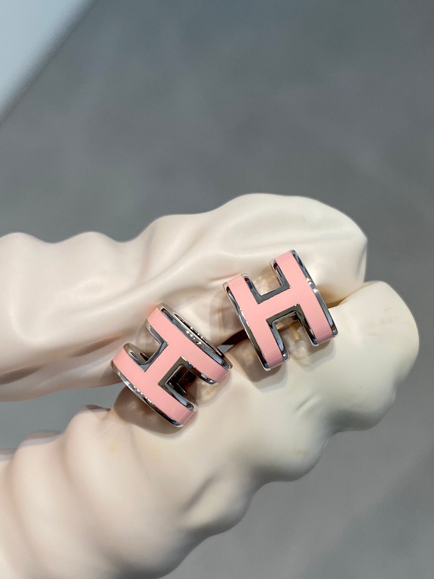 ¡®Lumi¡¯MINI POP H SILVER EARRINGS PINK