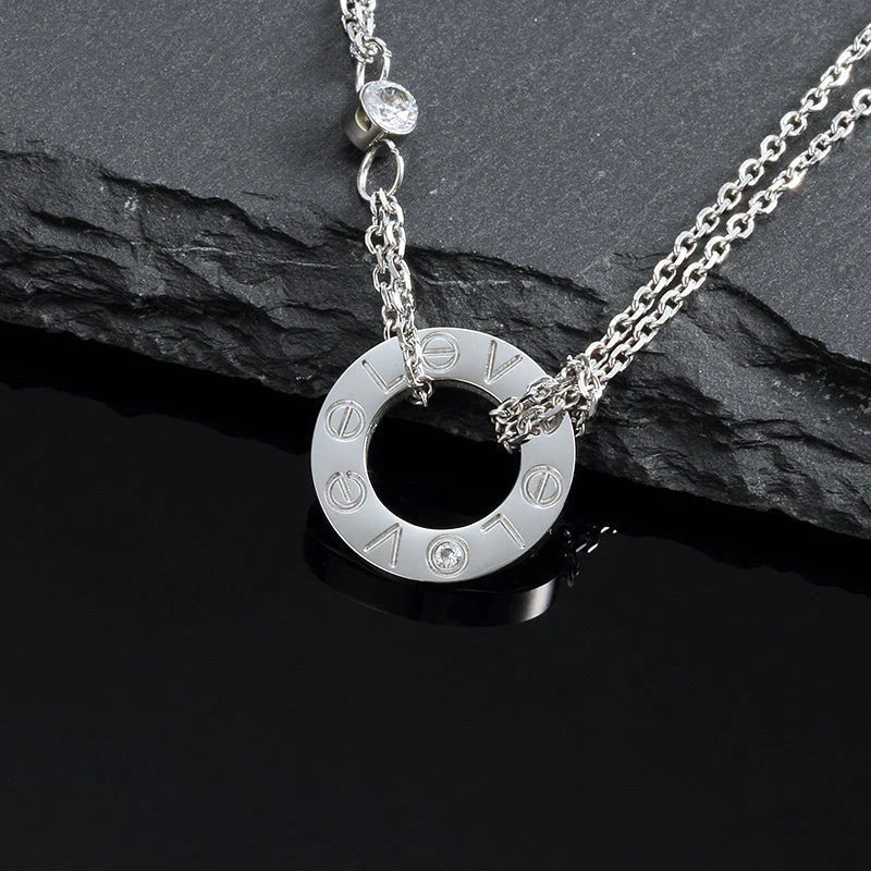 ¡®Lumi¡¯LOVE NECKLACE 16MM 2 DIAMONDS