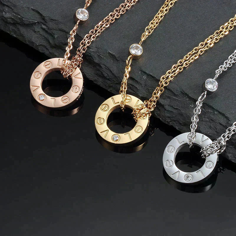 ¡®Lumi¡¯LOVE NECKLACE 16MM 2 DIAMONDS