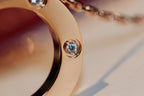 ¡®Lumi¡¯LOVE NECKLACE 16MM 6 DIAMONDS PINK GOLD