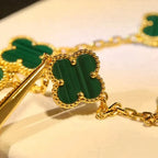 [Lumi jewelry] CLOVER 5 MOTIF MALACHITE BRACELET COLLECTION