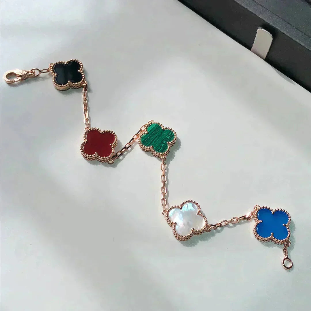 [Lumi jewelry]CLOVER 5 MOTIFS MULTICOLOR BRACELET