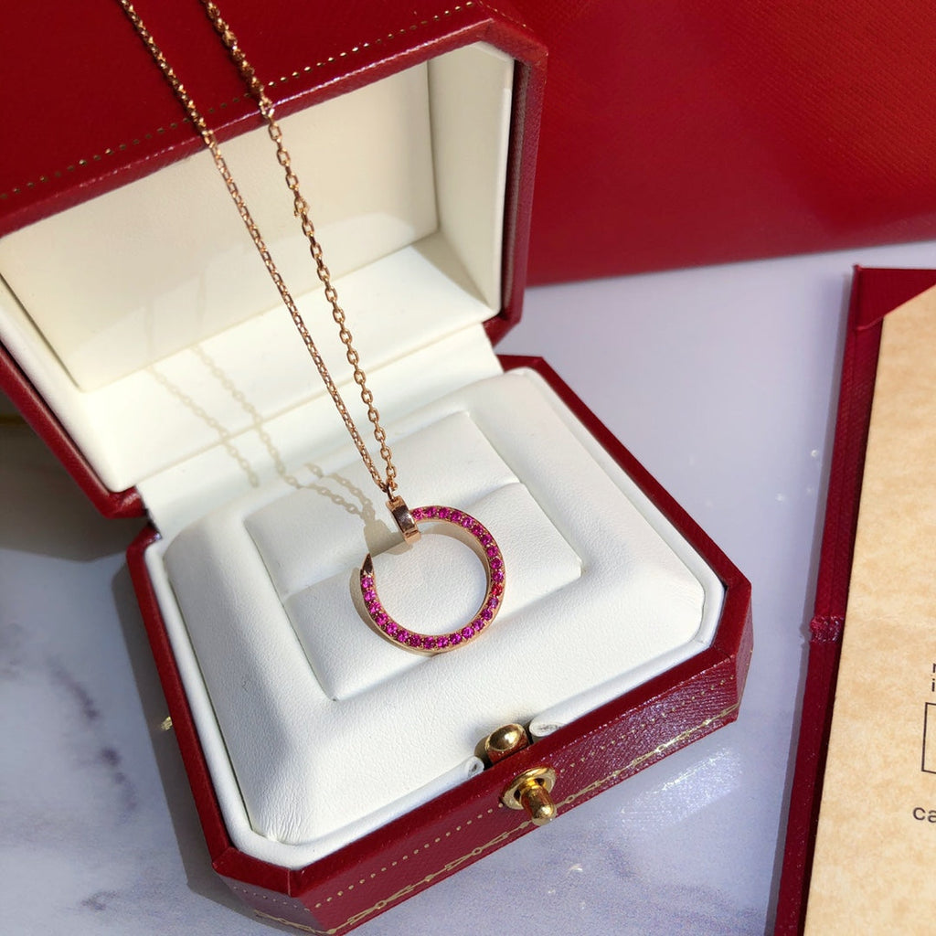 Lumi Juste Halskette Gold Rote Diamanten