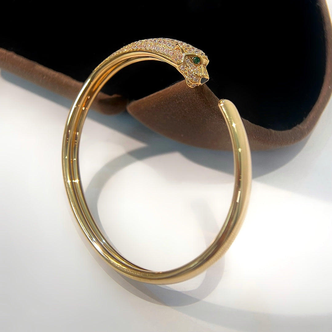 ¡®Lumi¡¯PANTHERE GOLD DIAMOND OPEN BRACELET