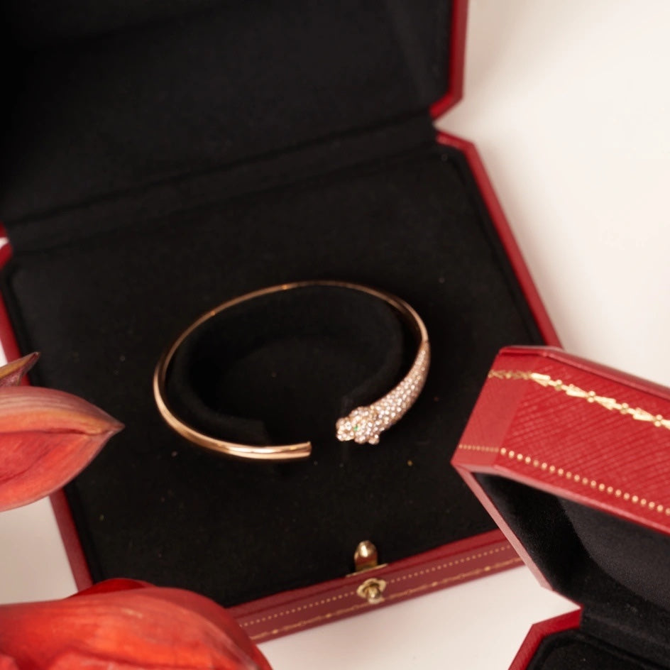¡®Lumi¡¯PANTHERE ROSE GOLD DIAMOND OPEN BRACELET