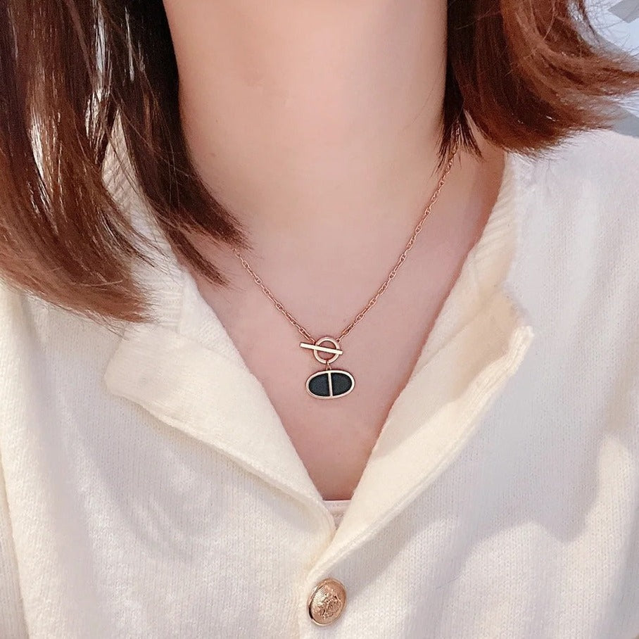 ¡®Lumi¡¯CHAINE VERSO SCHWARZE KERAMIK-HALSKETTE