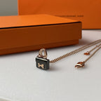 Lumi CONSTANCE SCHWARZER ANHÄNGER ROSÉGOLD KETTE