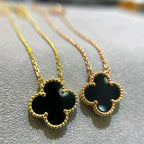 Lumi® CLOVER 15MM SCHWARZE ONYX-EINZELBLÜTEN-KETTE