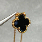 Lumi® CLOVER 15MM SCHWARZE ONYX-EINZELBLÜTEN-KETTE