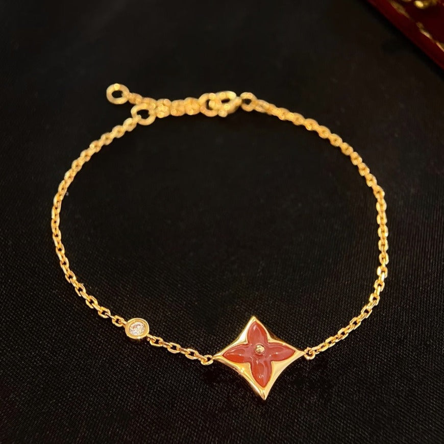 ¡®Lumi¡¯COLOR STAR CARNELIAN PINK GOLD DIAMOND BRACELET