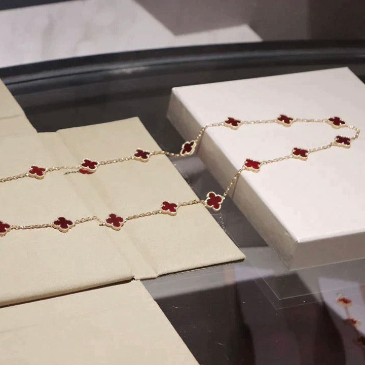 ¡®Lumi¡¯CLOVER 20 MOTIFS CARNELIAN NECKLACE