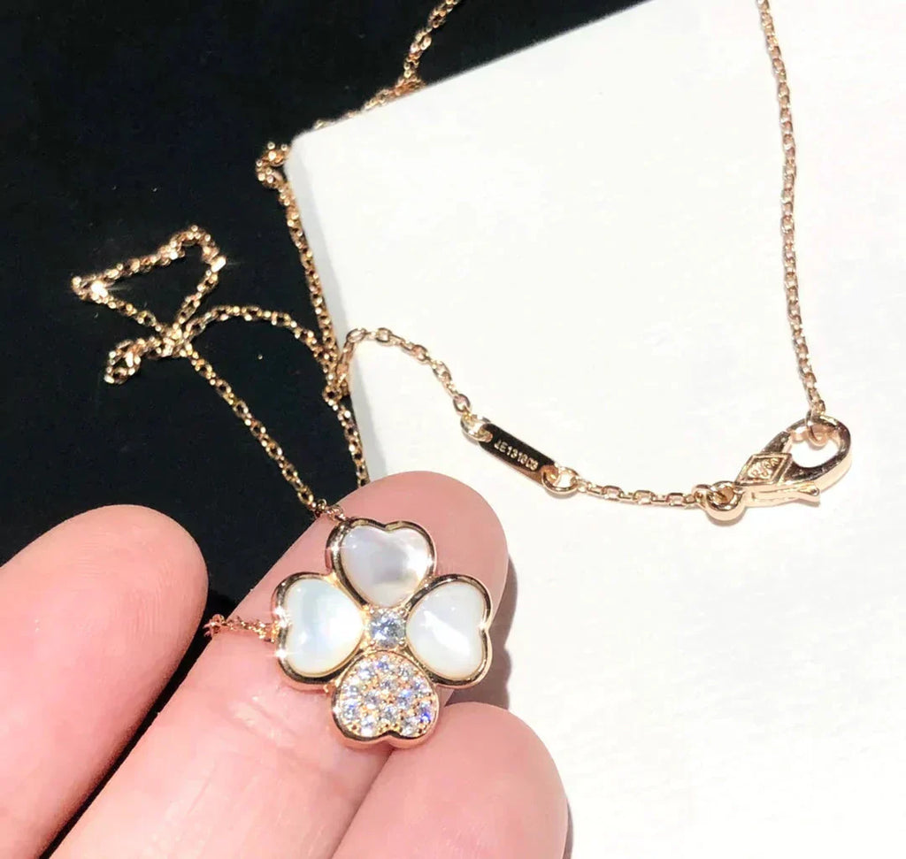 ¡®Lumi¡¯CLOVER MOP DIAMOND ROSE GOLD NECKLACE