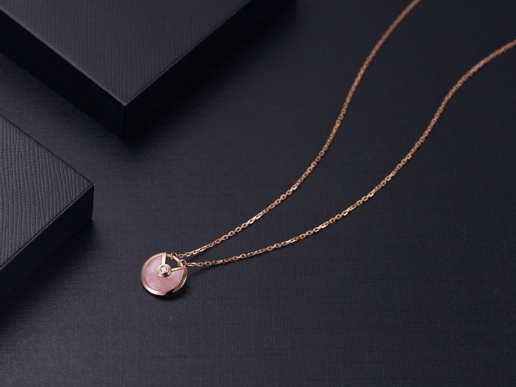 ¡®Lumi¡¯AMULETTE ROSÉGOLD ROSA MOP-HALSKETTE