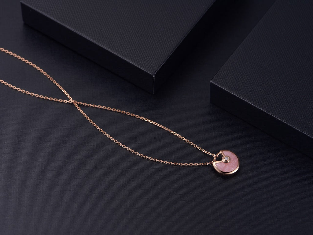 ¡®Lumi¡¯AMULETTE ROSÉGOLD ROSA MOP-HALSKETTE