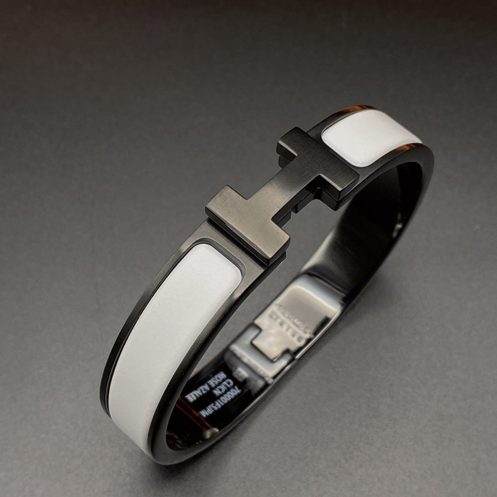 LumiH Armband 12 mm Schwarz Weiß Keramik