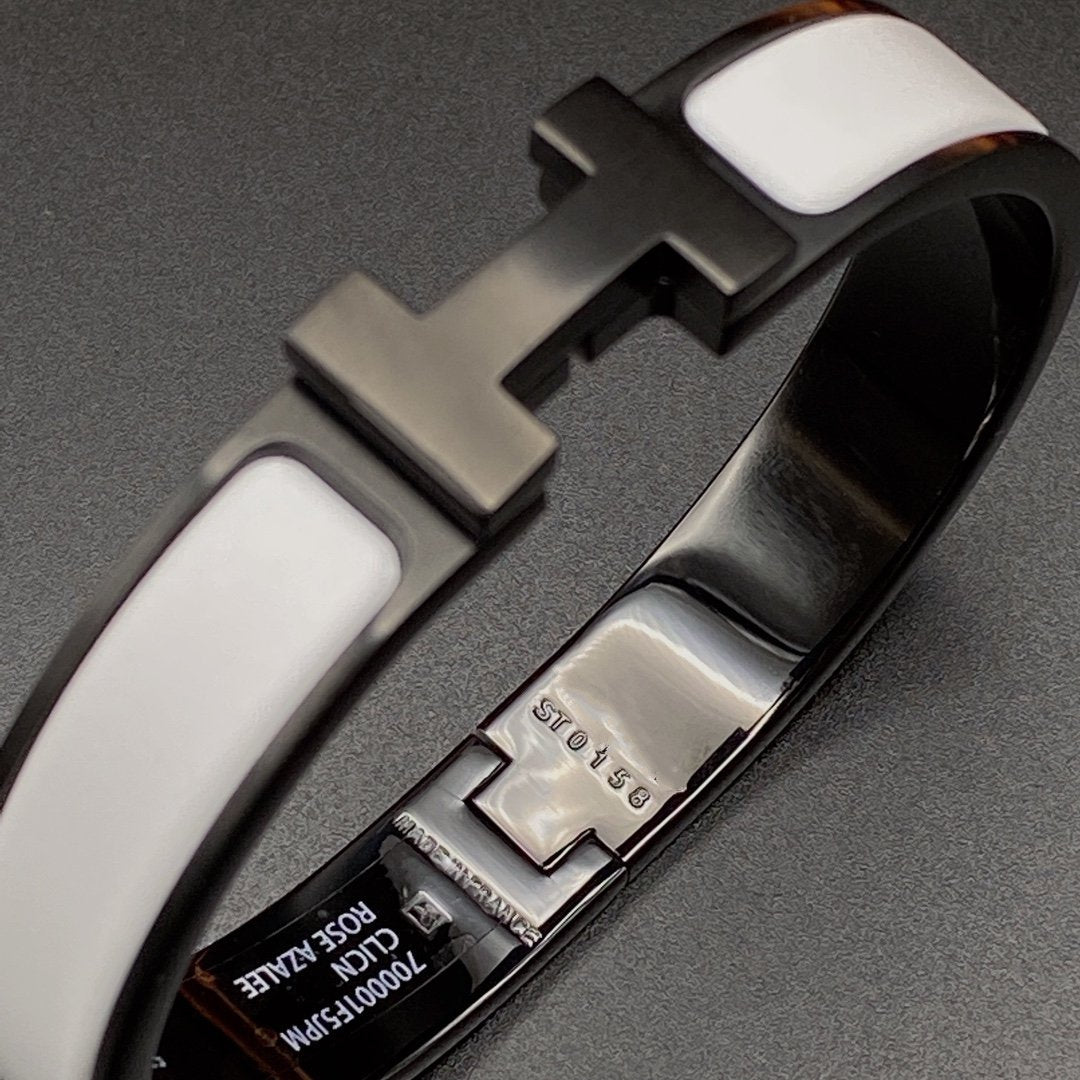 LumiH Armband 12 mm Schwarz Weiß Keramik