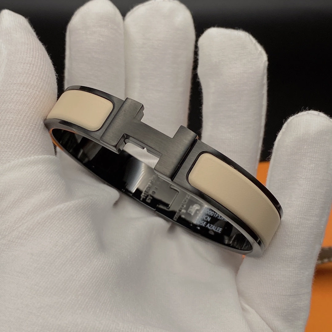 LumiH Armband 12 mm Schwarz Beige Keramik