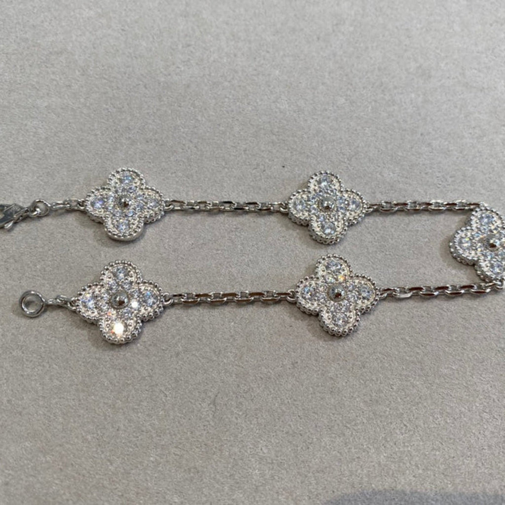 [Lumi]New  CLOVER 5 MOTIF FULL DIAMOND BRACELET COLLECTION