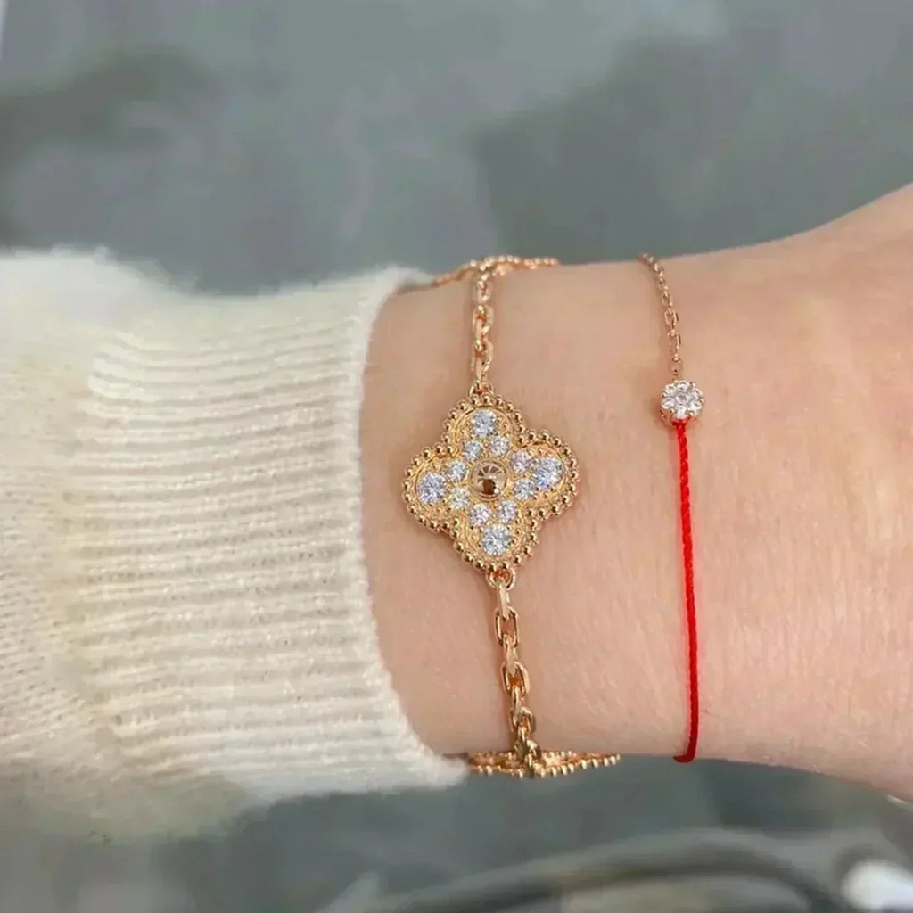 [Lumi jewelry] CLOVER 5 MOTIF FULL DIAMOND BRACELET COLLECTION
