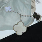 ¡®Lumi¡¯CLOVER BRACELET 5 MOTIFS MOP CHALCEDONY SILVER
