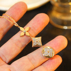 ®Lumi® Stern- und Sonnen-Diamant-Halskette aus Roségold