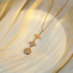 ®Lumi® Stern- und Sonnen-Diamant-Halskette aus Roségold