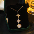 ®Lumi® Stern- und Sonnen-Diamant-Halskette aus Roségold