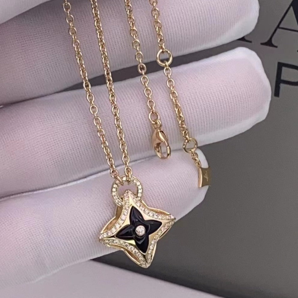 Lumi® Sternanhänger, roségoldene Diamantkette