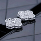 ¡®Lumi¡¯CLOVER 1 MOTIFS DIAMOND STUD EARRINGS SILVER